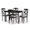Baxton Studio Ruth Espresso Finished and Grey Upholstered 5-Piece Dining Set 149-8962-8026 - alternate 3